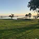 Lake Charles, Louisiana at dusk.