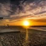 Sunrise on the beach in Argentina.