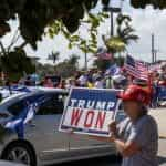 A Trump supporter protests her man won after the 2020 election result.