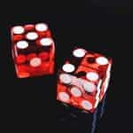 A pair of red dice.