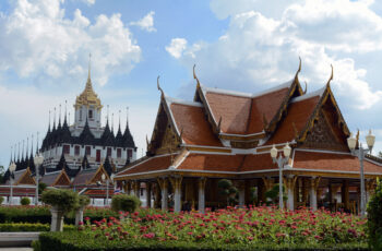 A Landscape with Traditional Buildings in Thailand